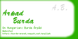 arpad burda business card