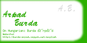 arpad burda business card